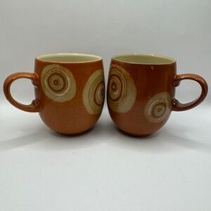Denby England Stoneware Fire Chilli 13.5oz Mugs.